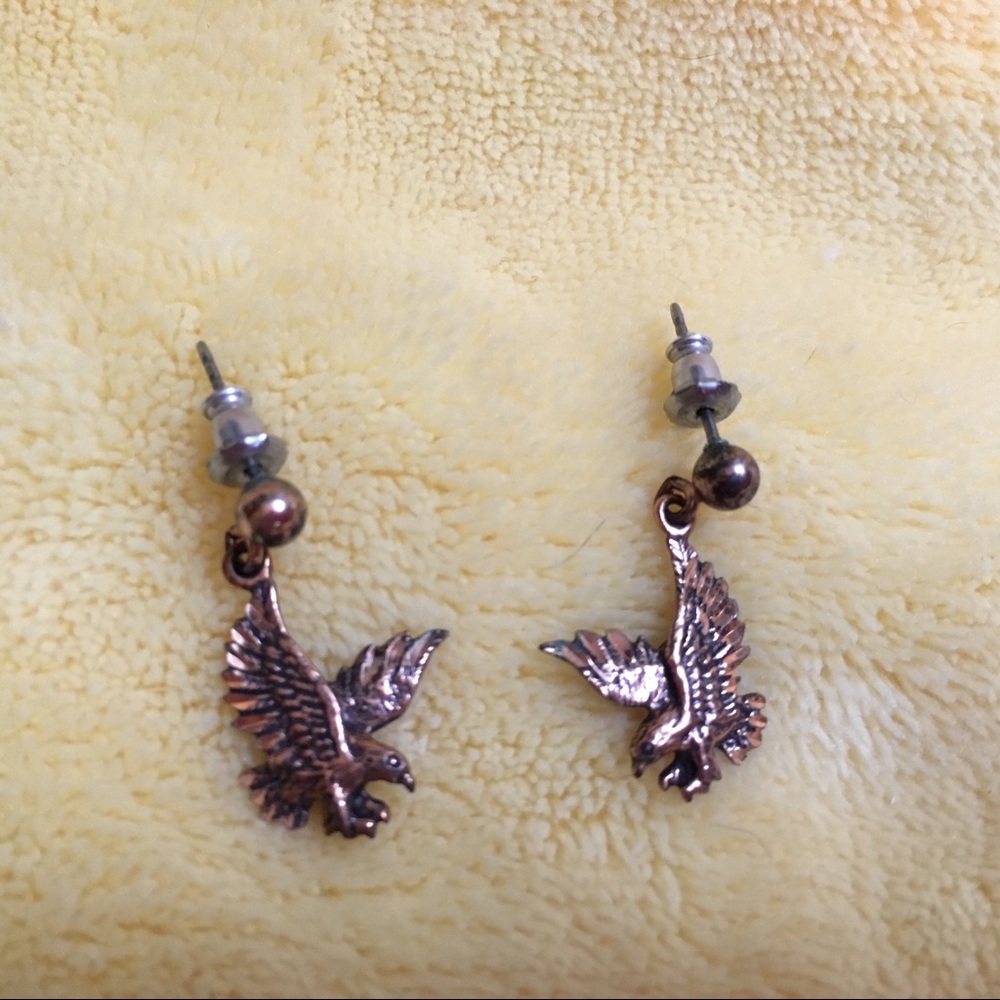 Copper eagle earrings - Picture 2 of 5